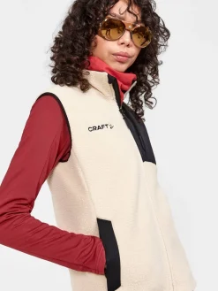 Craft Sportswear Mellanlager & Fleece|Mellanlager^ADV Explore Pile Fleece Vest W Ecru-Black
