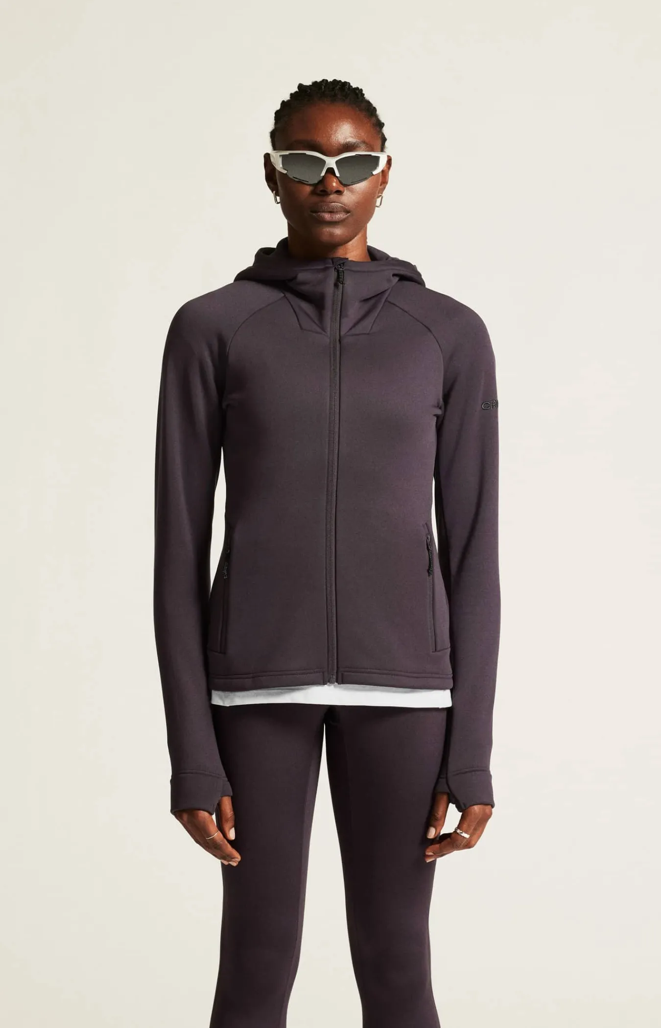 Craft Sportswear Mellanlager & Fleece|Mellanlager^ADV Explore Power Fleece Hood Jacket W Dk Plum