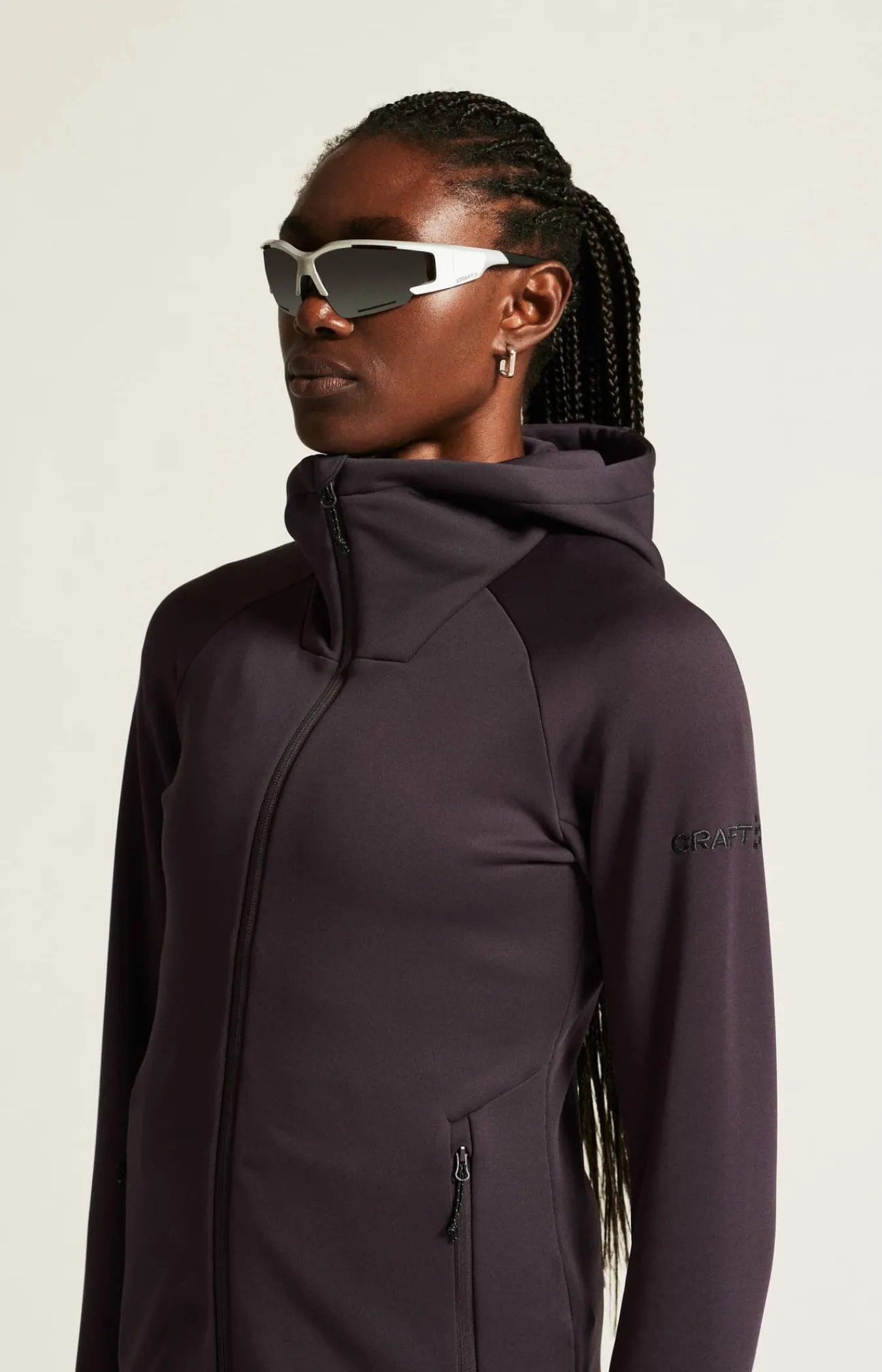 Craft Sportswear Mellanlager & Fleece|Mellanlager^ADV Explore Power Fleece Hood Jacket W Dk Plum