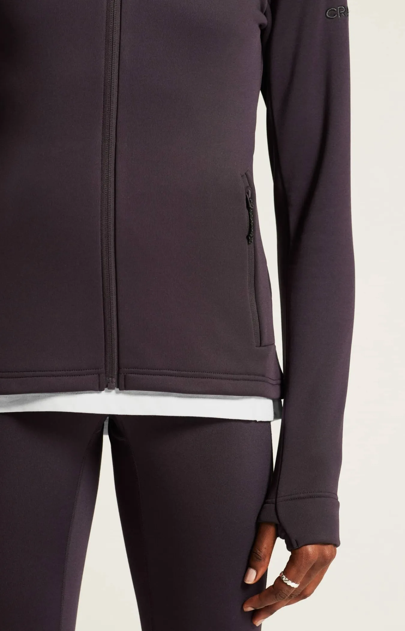 Craft Sportswear Mellanlager & Fleece|Mellanlager^ADV Explore Power Fleece Hood Jacket W Dk Plum