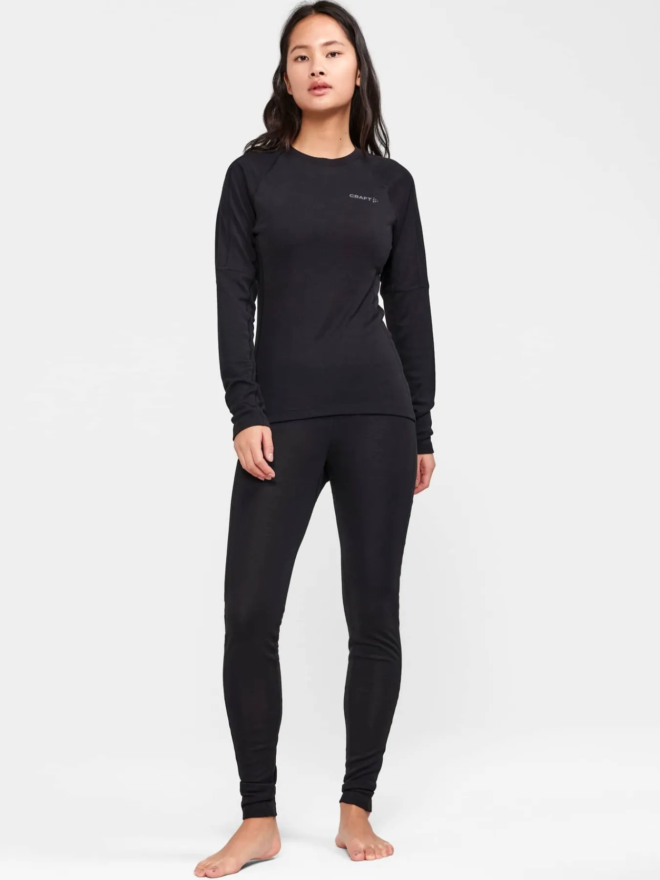 Craft Sportswear Underställ|Aktiva Underställ^ADV Wool Merino RN LS W Black