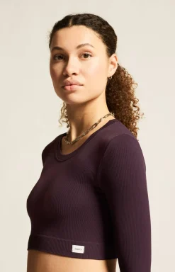 Craft Sportswear Träning^Collective Rib Cropped Ls Top W Dk Plum