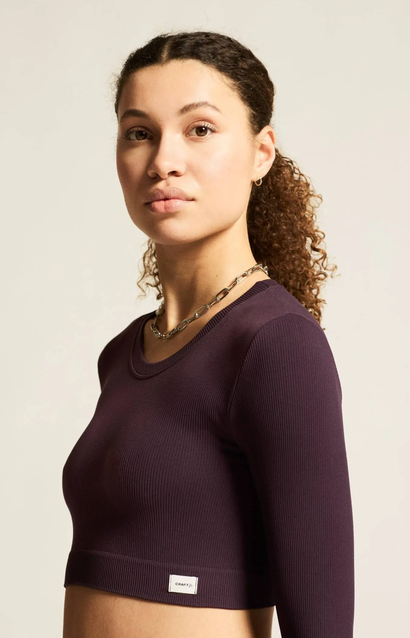 Craft Sportswear Träning^Collective Rib Cropped Ls Top W Dk Plum