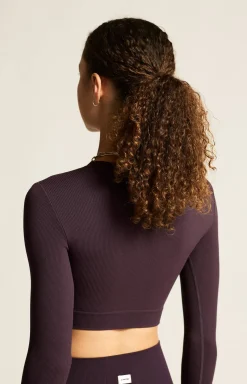 Craft Sportswear Träning^Collective Rib Cropped Ls Top W Dk Plum