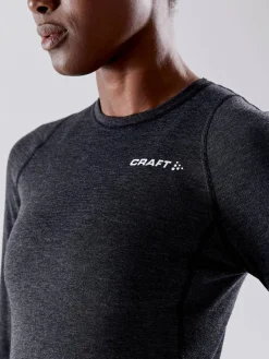 Craft Sportswear Underställ|Ull^CORE Wool Merino LS Tee W BLACK MELANGE