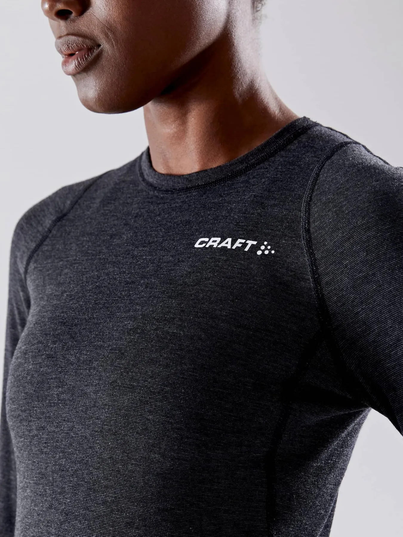 Craft Sportswear Underställ|Ull^CORE Wool Merino LS Tee W BLACK MELANGE