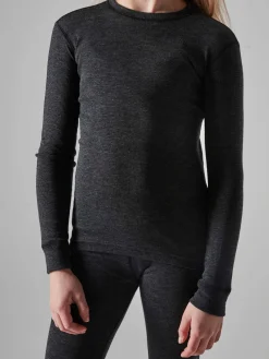 Craft Sportswear Underställsset|Ull^CORE Wool Merino Set Jr Black Melange