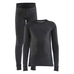 Craft Sportswear Underställsset|Ull^CORE Wool Merino Set Jr Black Melange