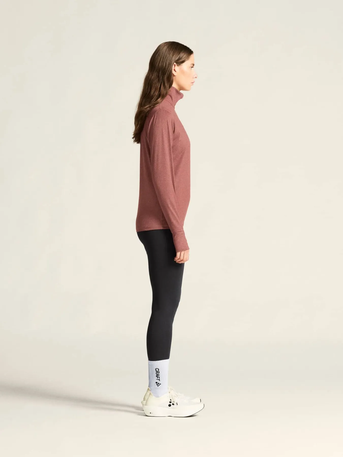 Craft Sportswear Träning^Flow HZ LS W Rose Brown/Melange