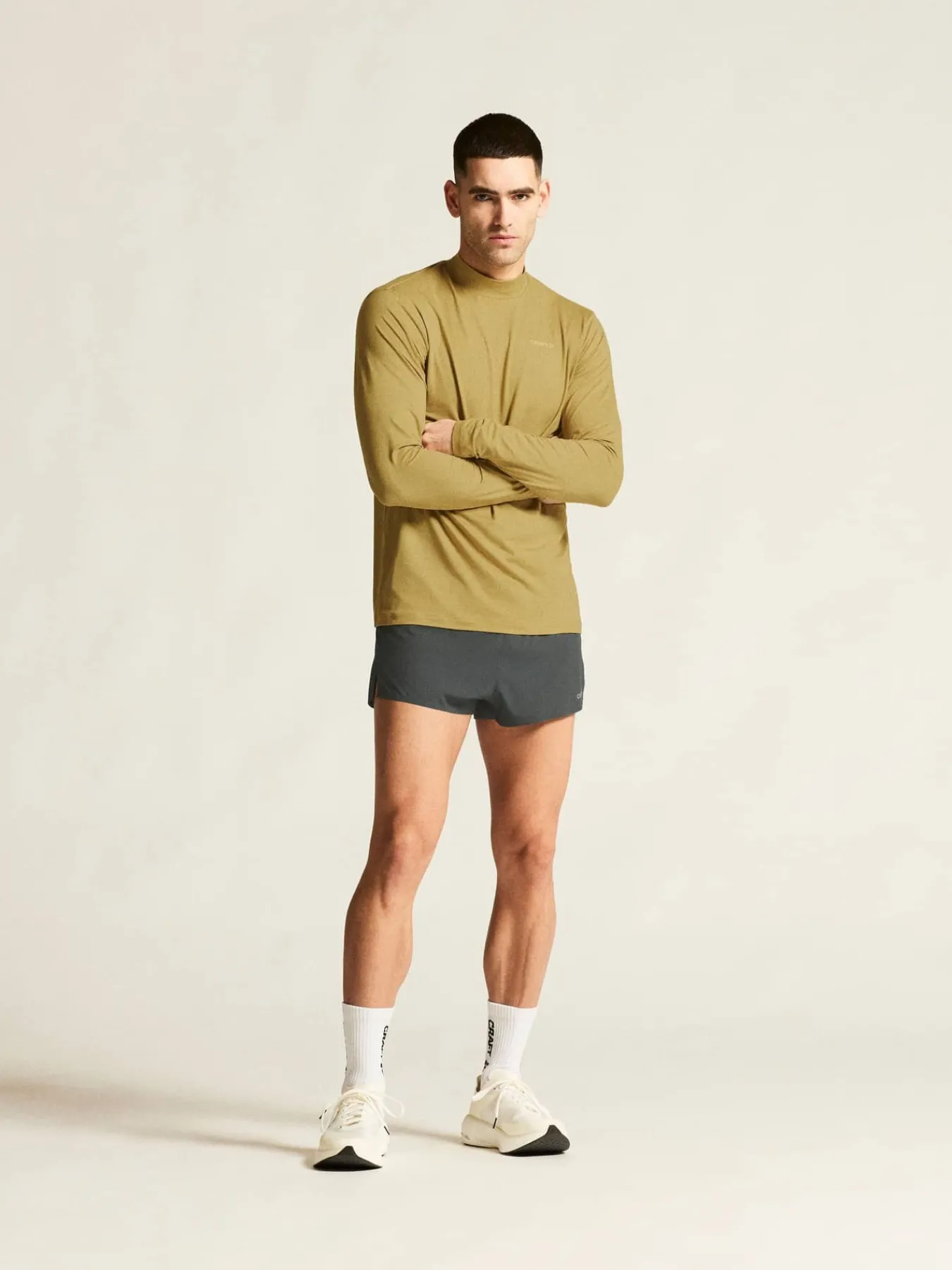 Craft Sportswear T-Shirts & Tröjor|Mellanlager^Flow MN LS M Khaki Melange
