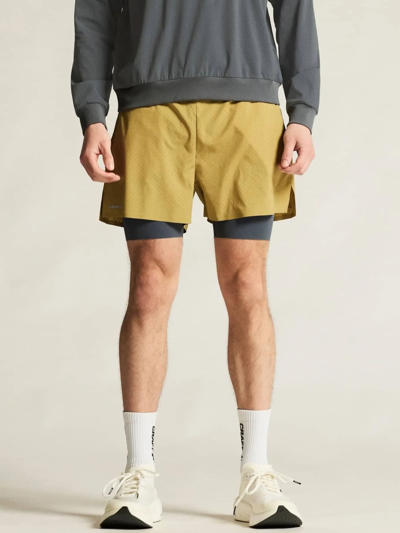 Craft Sportswear Shorts^Hypervent 2-in-1 Shorts M Khaki