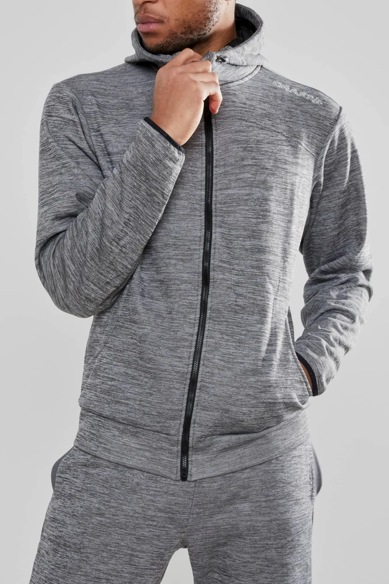 Craft Sportswear Hoodies & Sweatshirts^Leisure Full Zip Hood M Darkgrey melange