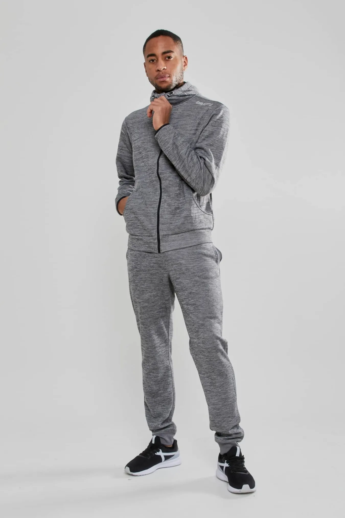 Craft Sportswear Hoodies & Sweatshirts^Leisure Full Zip Hood M Darkgrey melange