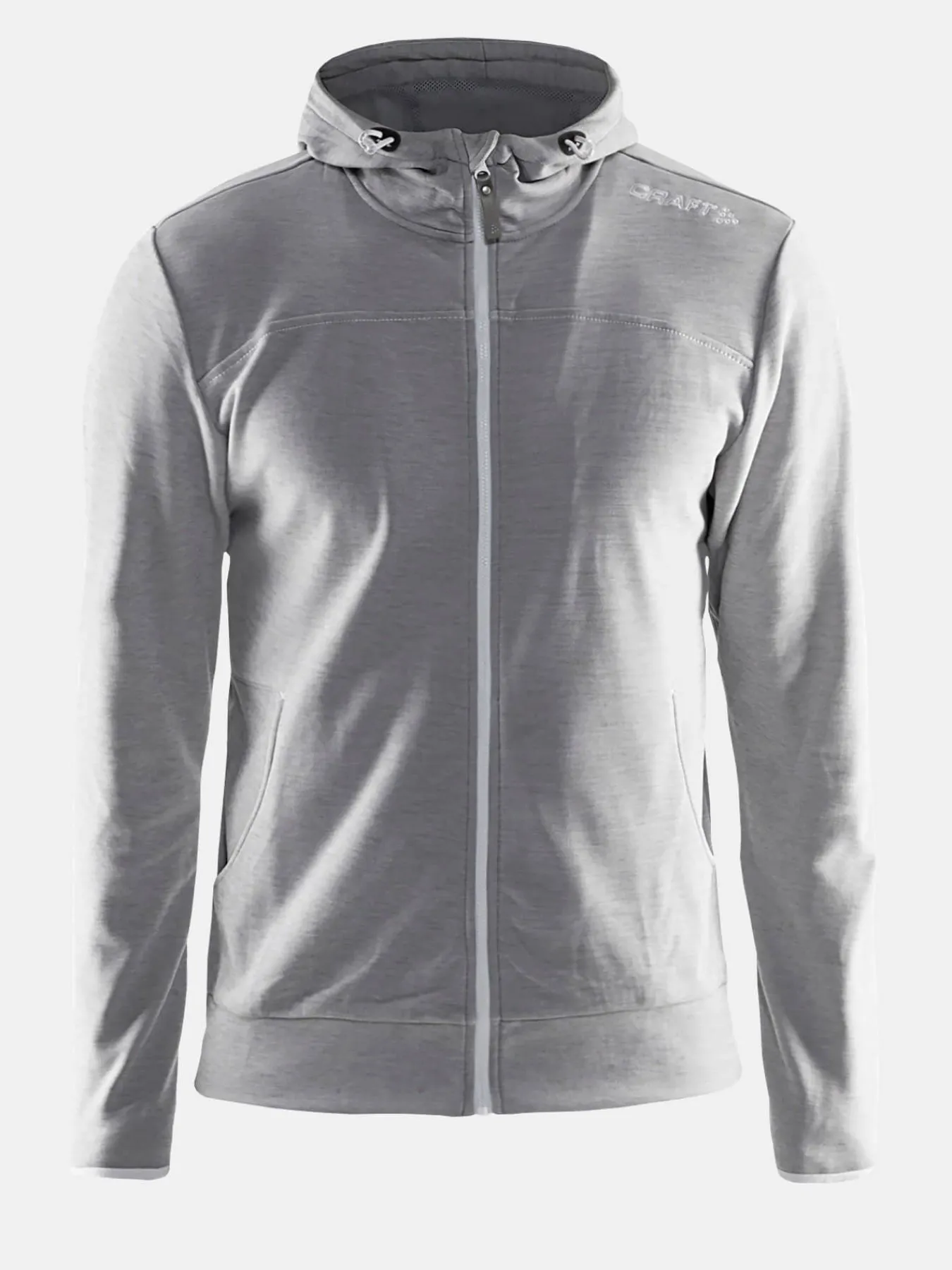 Craft Sportswear Hoodies & Sweatshirts^Leisure Full Zip Hood M Grey Melange/White/Grey Melange