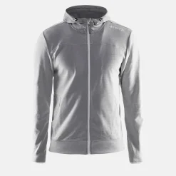 Craft Sportswear Hoodies & Sweatshirts^Leisure Full Zip Hood M Grey Melange/White/Grey Melange
