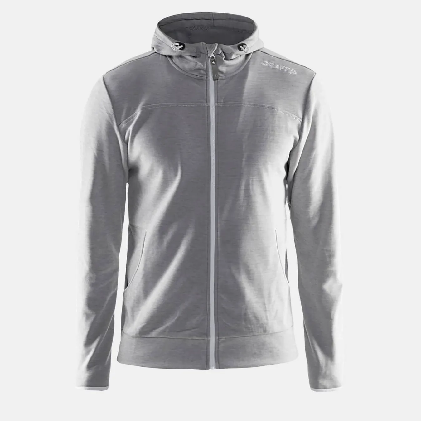 Craft Sportswear Hoodies & Sweatshirts^Leisure Full Zip Hood M Grey Melange/White/Grey Melange