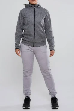 Craft Sportswear Hoodies & Sweatshirts^Leisure Full Zip Hood W Darkgrey melange