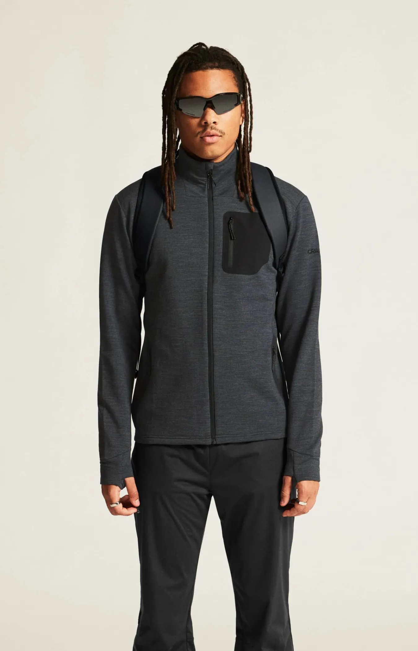 Craft Sportswear Mellanlager & Fleece|Mellanlager^PRO Explore Wool Midlayer M Black Melange