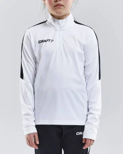 Craft Sportswear T-Shirt^Progress Halfzip Ls Tee Jr White