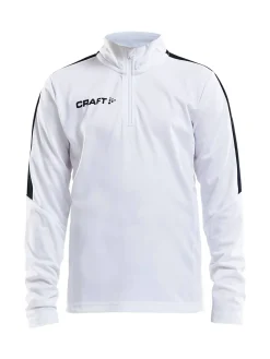 Craft Sportswear T-Shirt^Progress Halfzip Ls Tee Jr White