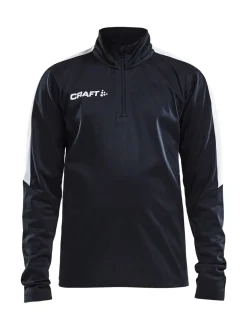 Craft Sportswear T-Shirt^Progress Halfzip Ls Tee Jr Black/White