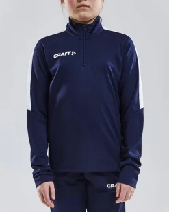Craft Sportswear T-Shirt^Progress Halfzip Ls Tee Jr Navy
