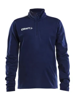 Craft Sportswear T-Shirt^Progress Halfzip Ls Tee Jr Navy