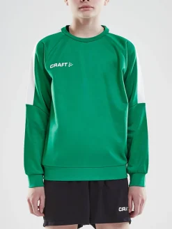 Craft Sportswear Sweatshirts & Hoodies^Progress R-Neck Sweater Jr Team Green/White