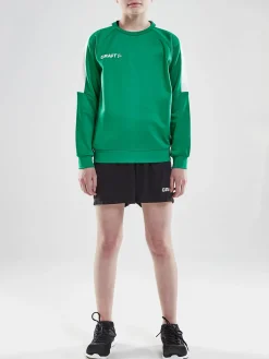 Craft Sportswear Sweatshirts & Hoodies^Progress R-Neck Sweater Jr Team Green/White