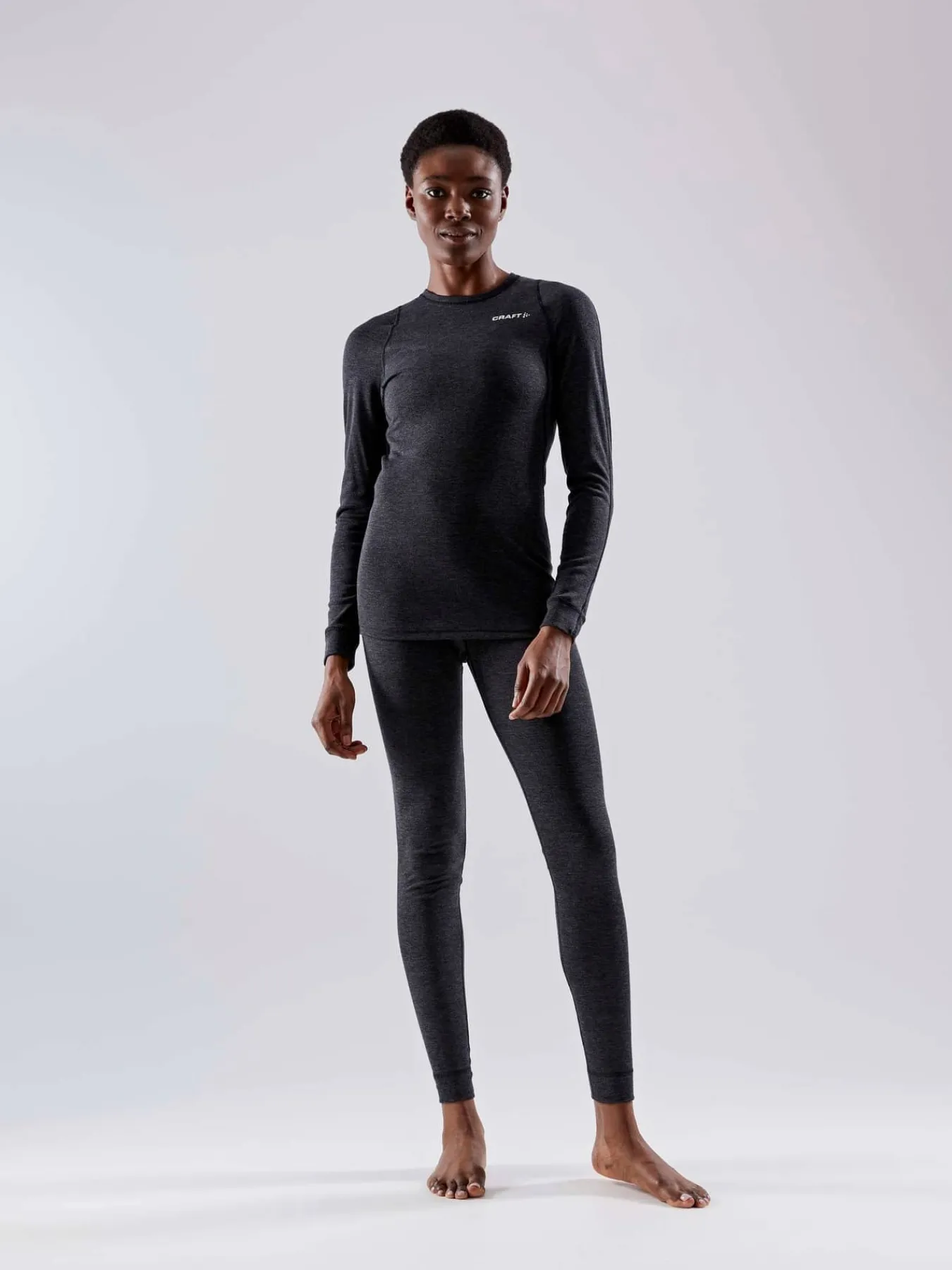 Craft Sportswear Underställ|Aktiva Underställ^Wool Merino Set W Black Melange