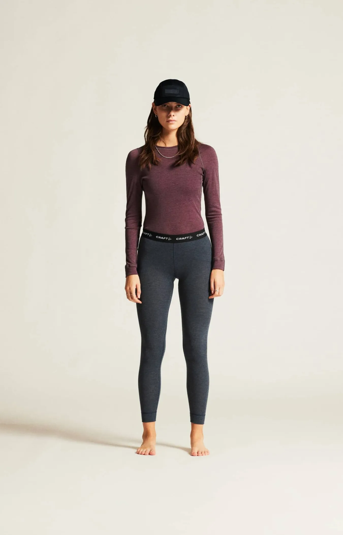Craft Sportswear Underställ|Aktiva Underställ^Wool Merino Set W Rouge Melange