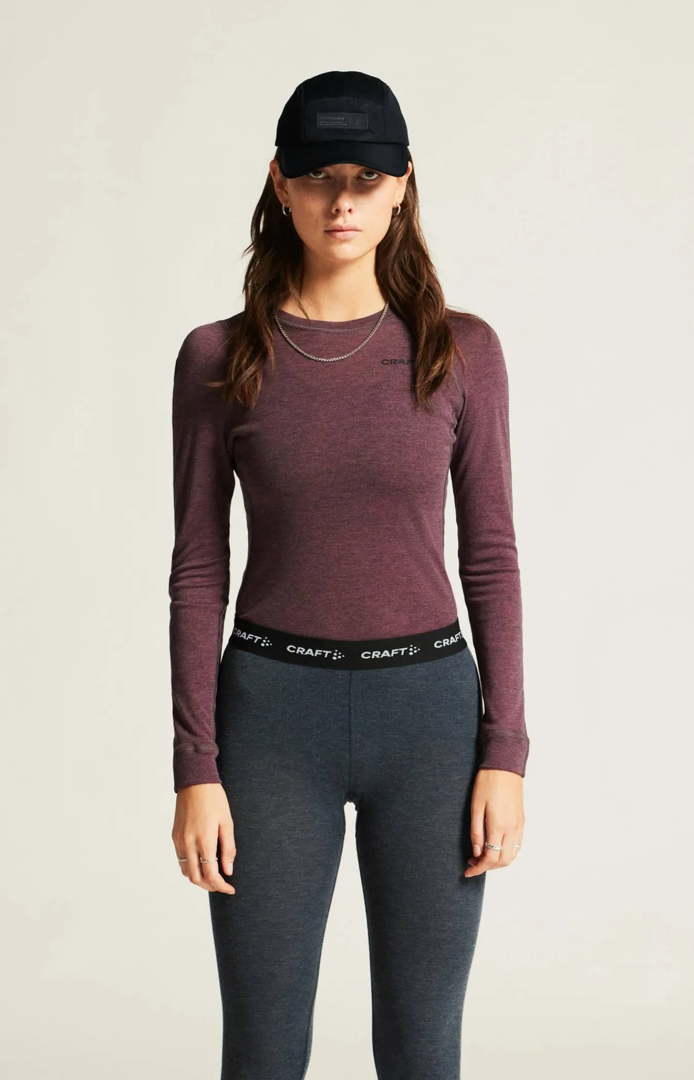 Craft Sportswear Underställ|Aktiva Underställ^Wool Merino Set W Rouge Melange